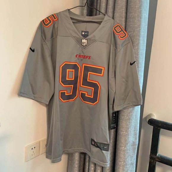 Kansas City Chiefs Chris Jones Gray #95 Jersey - Picture 1 of 11
